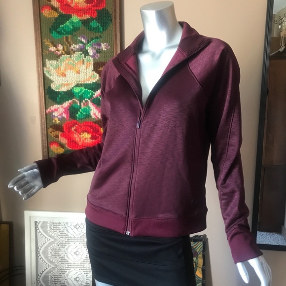 Under Armour ColdGear Women’s Medium Full Zip Fleece Jacket Mock Neck Red - Picture 9 of 16